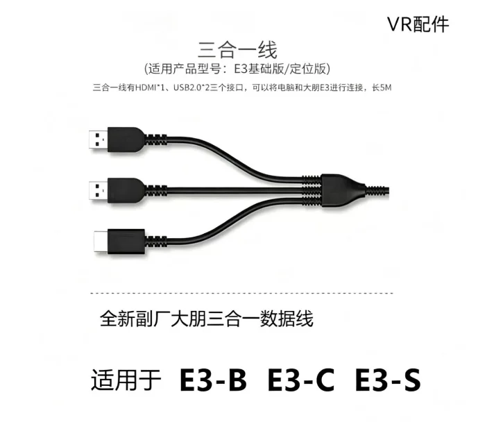 Deepoon DPVR 3-in-1 Link Cable - Vr Headset Pc ulasan dan harga